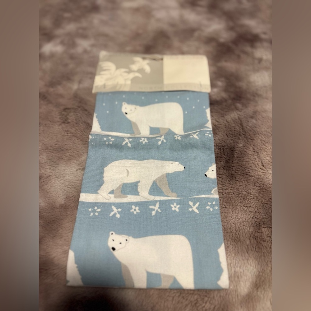 Magenta Tea Cloth with Polar Bear Design